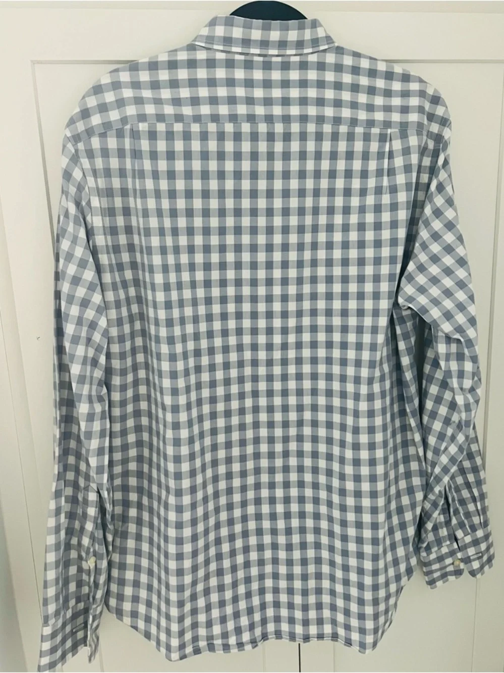 J. Crew Quality Woven Blue and White Gingham Button-Down Shirt 100 % cotton L